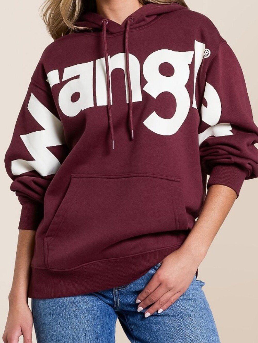 Wrangler Women's Classic Hooded Sweatshirt - Burgundy